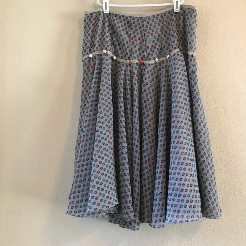 Free People Geo Print & Rose Skirt